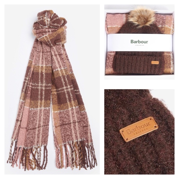 Barbour hat & scarf gift set - Picture 4 of 5